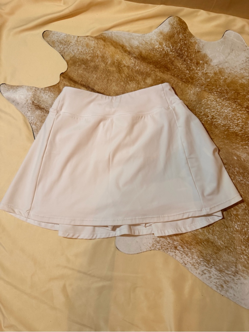 Women's White Mini/golf Skirt with Built-In Short